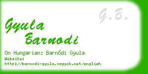 gyula barnodi business card