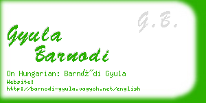 gyula barnodi business card